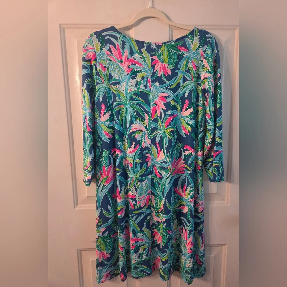 Lilly Pulitzer Ophelia Dress, Macaw Blue Sweet Escape Print Size M NWT - Picture 6 of 9